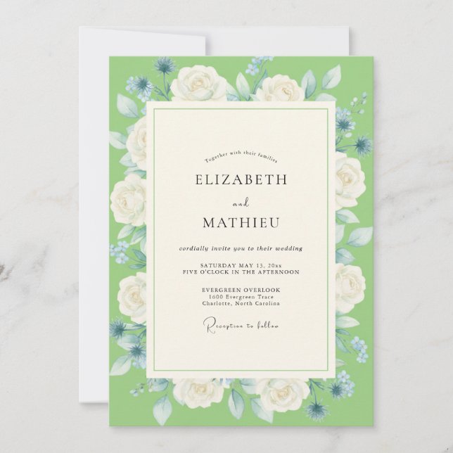 Invitación Boda Pétalo de Vinca Lima (Anverso)