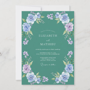 Invitación Boda Pétalo de Vinca Petrol