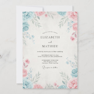 Invitación Boda Pétalo de Vinca Tono Rosado