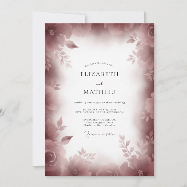 Invitación Boda Pétalo de Vino (Anverso)