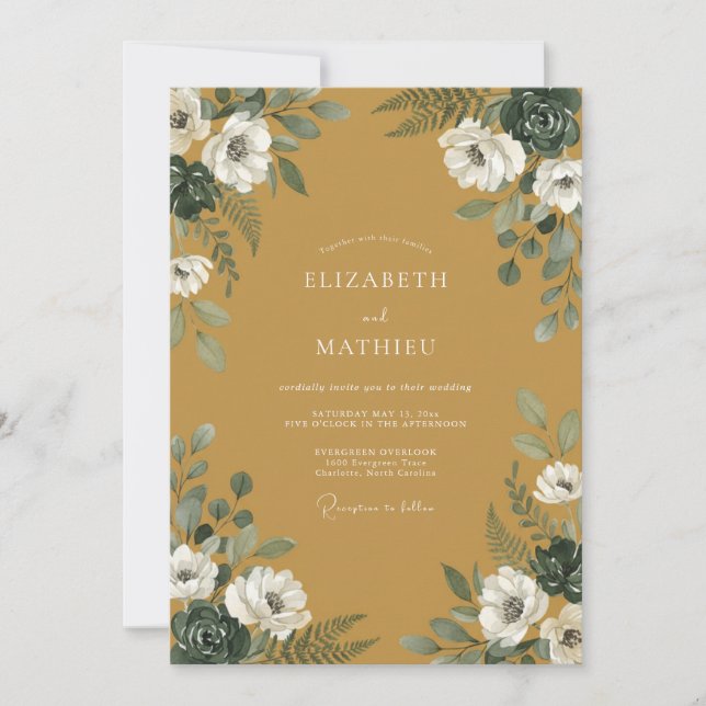 Invitación Boda Pétalo Dorado (Anverso)