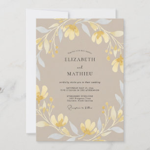 Invitación Boda Pétalo Dorado Beige