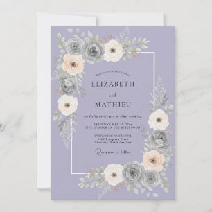 Invitación Boda Pétalo Gris Lila