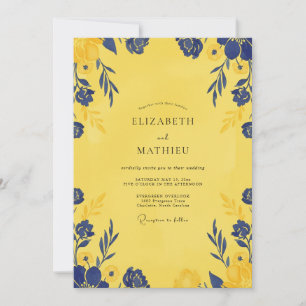Invitación Boda Pétalo Índigo Canario