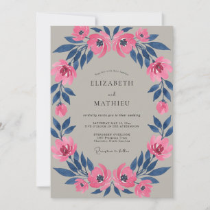 Invitación Boda Pétalo Índigo Magenta