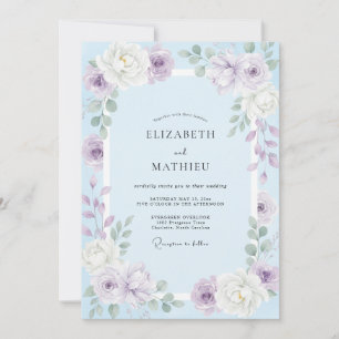 Invitación Boda Pétalo Lavanda Azul