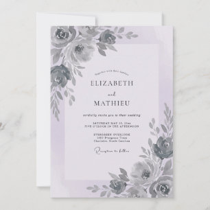 Invitación Boda Pétalo Lila Carbón