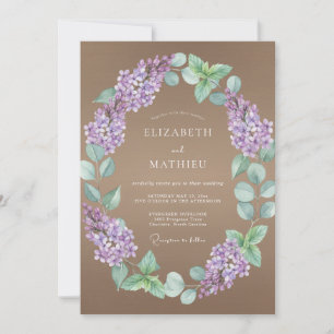 Invitación Boda Pétalo Lila Grisáceo
