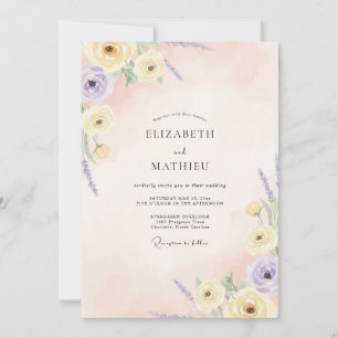 Invitación Boda Pétalo Lila Mantequilla