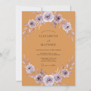 Invitación Boda Pétalo Lila Ocra