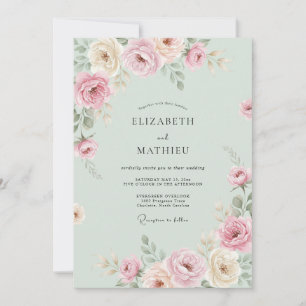 Invitación Boda Pétalo Malva Menta