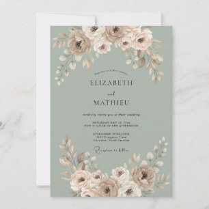 Invitación Boda Pétalo Malva Suave Taupe
