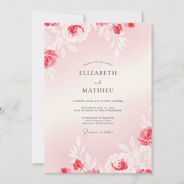 Invitación Boda Pétalo Merlot (Anverso)