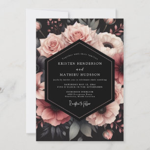 Invitación Boda Pétalo Noir Rosado