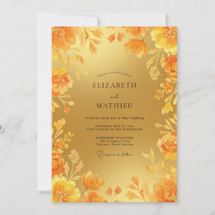 Invitación Boda Pétalo Ocre Dorado
