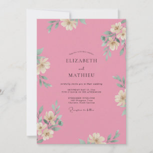 Invitación Boda Pétalo Rosa Brillante