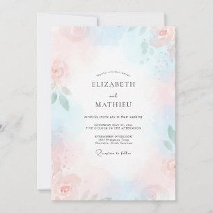 Invitación Boda Pétalo Rosa Cerúleo