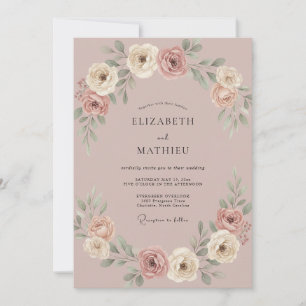 Invitación Boda Pétalo Rosa Champagne