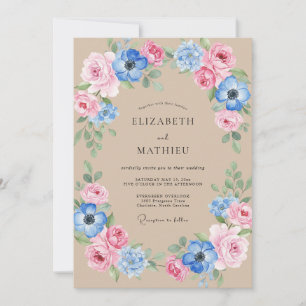 Invitación Boda Pétalo Rosa Flor de Maíz