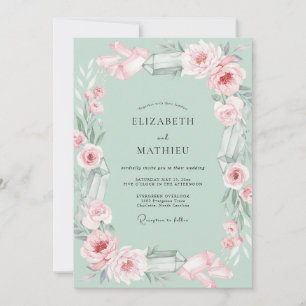 Invitación Boda Pétalo Rosa Menta