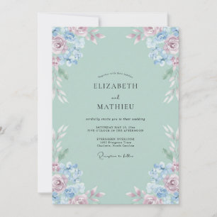 Invitación Boda Pétalo Rubor Celadón