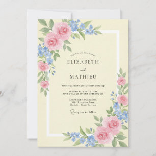 Invitación Boda Pétalo Rubor Mantequilla