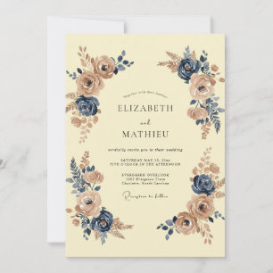 Invitación Boda Pétalo Terracota Cálida Ocre