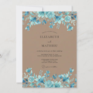 Invitación Boda Pétalo Terroso Aqua