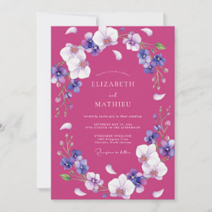 Invitación Boda Pétalo Violeta Magenta