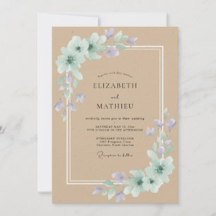 Invitación Boda Pétalo Violeta Tostado