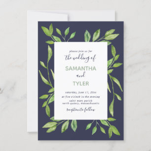 Invitación Boda Petite de la acuarela de la vegetación botáni