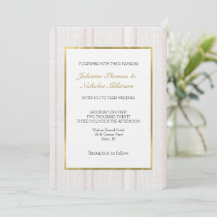 Invitación Boda Piedra Rosa Rayas Blancas