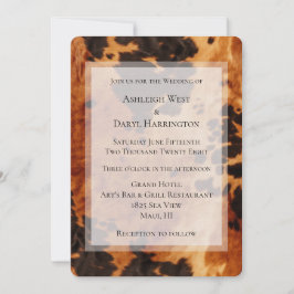 Invitación Boda Piel de vaca del Suroeste de Cream Brown