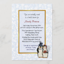 Invitación Boda pingüino - Ducha nupcial