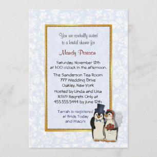 Invitación Boda pingüino - Ducha nupcial