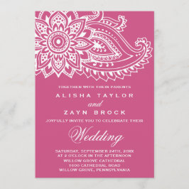 Invitación Boda Pink Indian Paisley