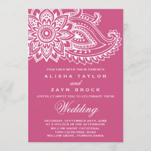 Invitación Boda Pink Indian Paisley