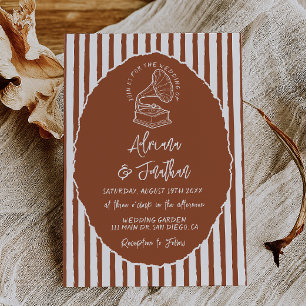 Invitación Boda Pintada a Mano Retro de Terracota