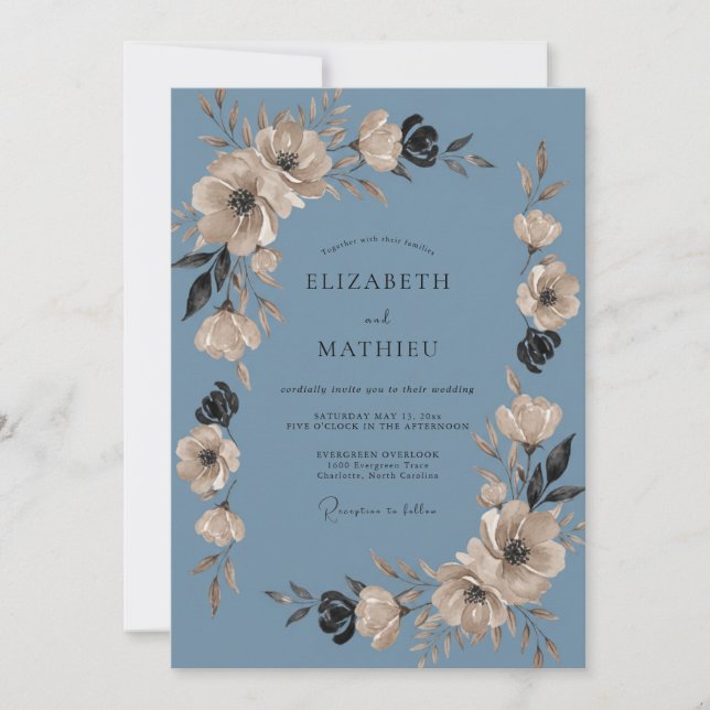 Invitación Boda Pintada Acero Bronceado (Anverso)