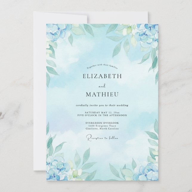 Invitación Boda Pintada Acuarela Polvo (Anverso)