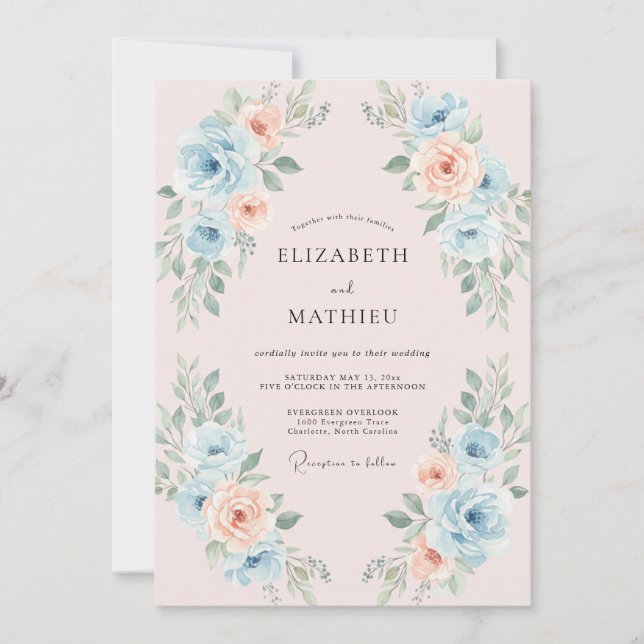 Invitación Boda Pintada al Azar de Albaricoque (Anverso)