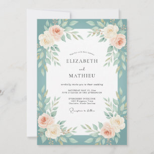 Invitación Boda Pintada Cadete Rosado