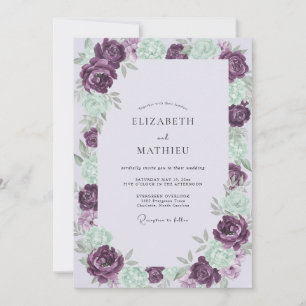 Invitación Boda Pintada con Amatista y Espuma de Mar