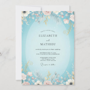 Invitación Boda Pintada con Aqua Blush