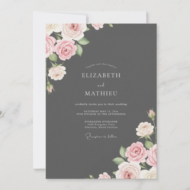 Invitación Boda Pintada con Carbón (Anverso)