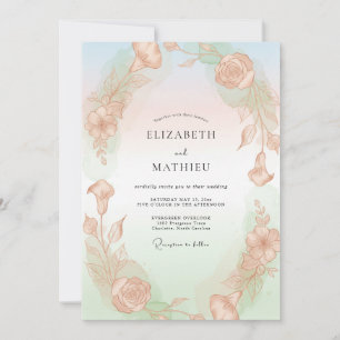 Invitación Boda Pintada con Cielo de Albaricoque