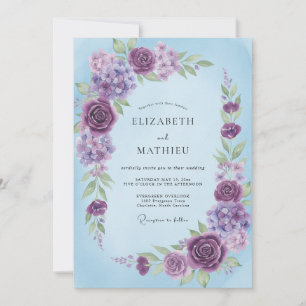 Invitación Boda Pintada con Cielo de Lila