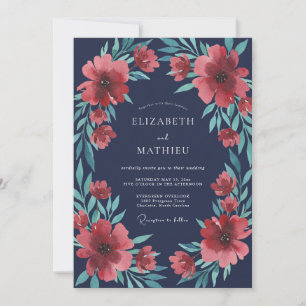 Invitación Boda Pintada con Coral de Tinta