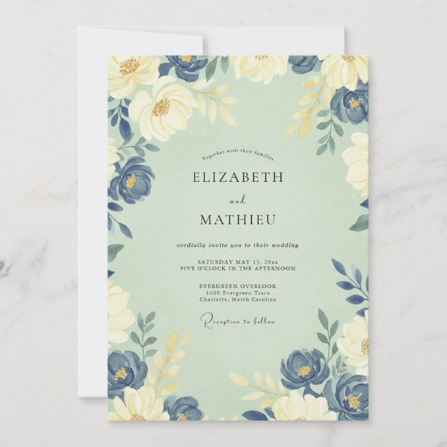 Invitación Boda Pintada con Crema de Aciano (Anverso)