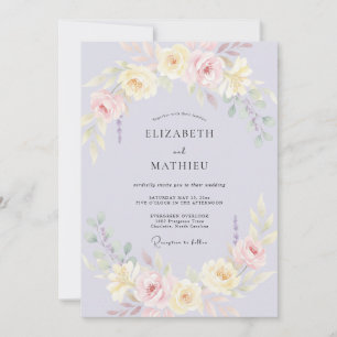 Invitación Boda Pintada con Crema de Lila